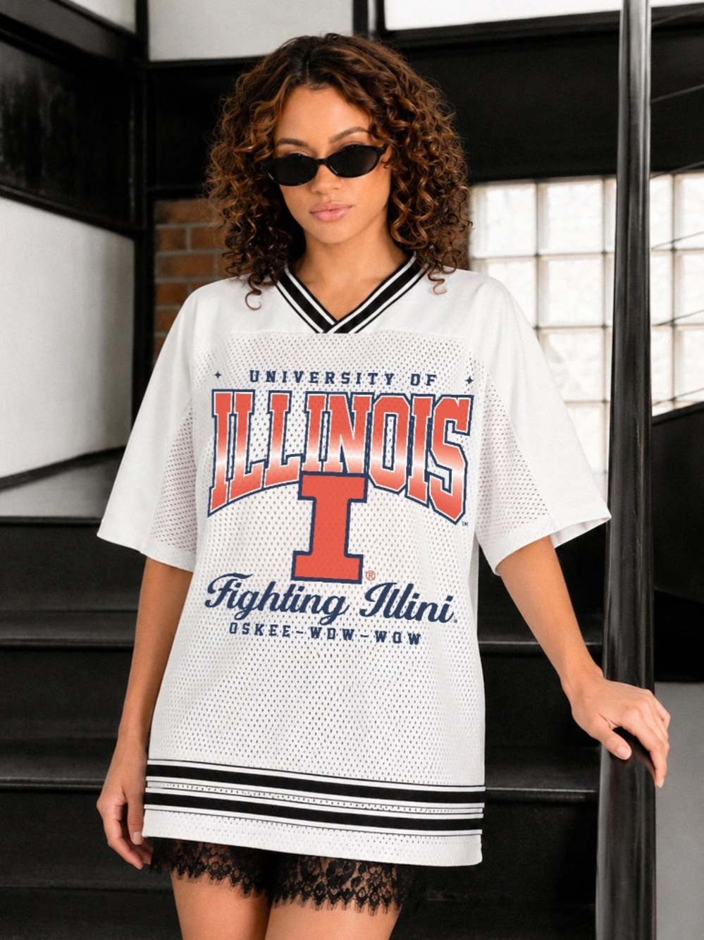 University of Illinois Illini Squad Mentality Oversized Mesh Fashion Jersey